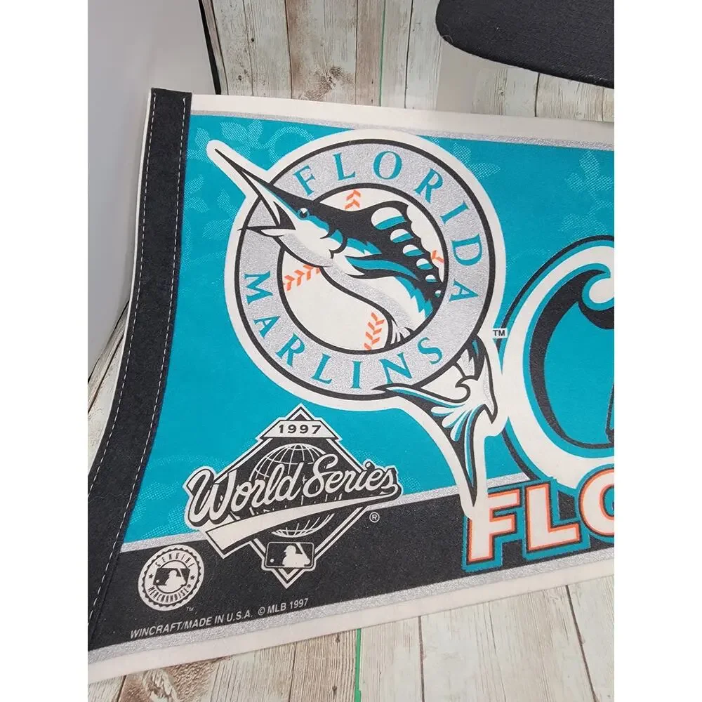 Vintage Florida Marlins 1997 World Series Champions Pennant, Hat. DVD MLB